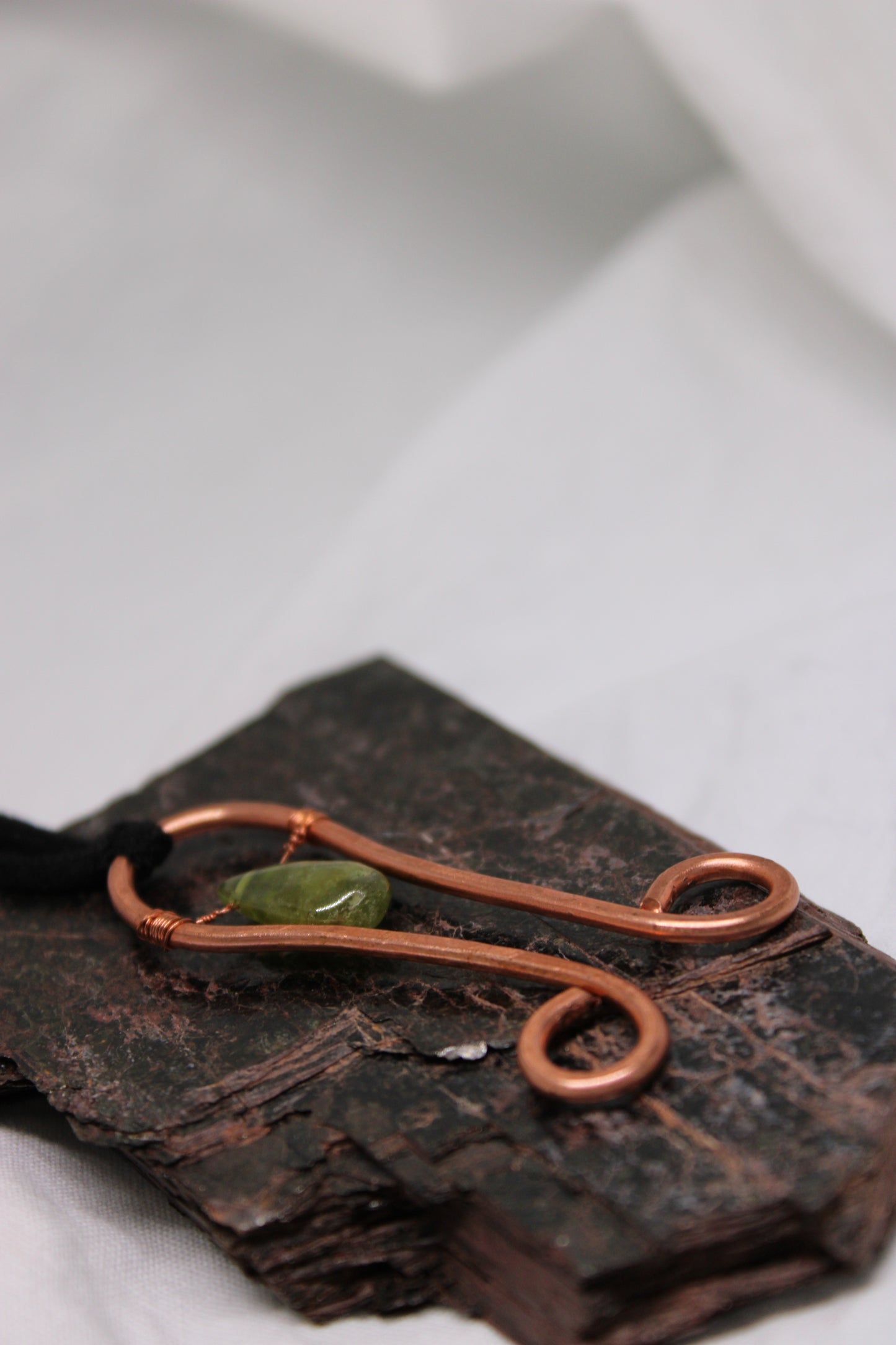 Green Vesuvianite Copper Pendant