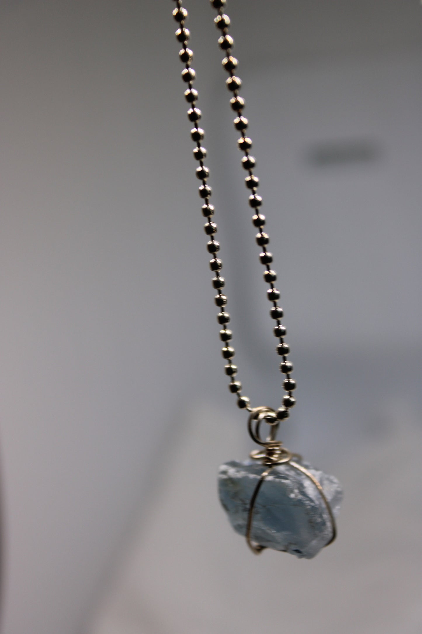 Celestite Raw Nugget Necklace Pendant Jewelry