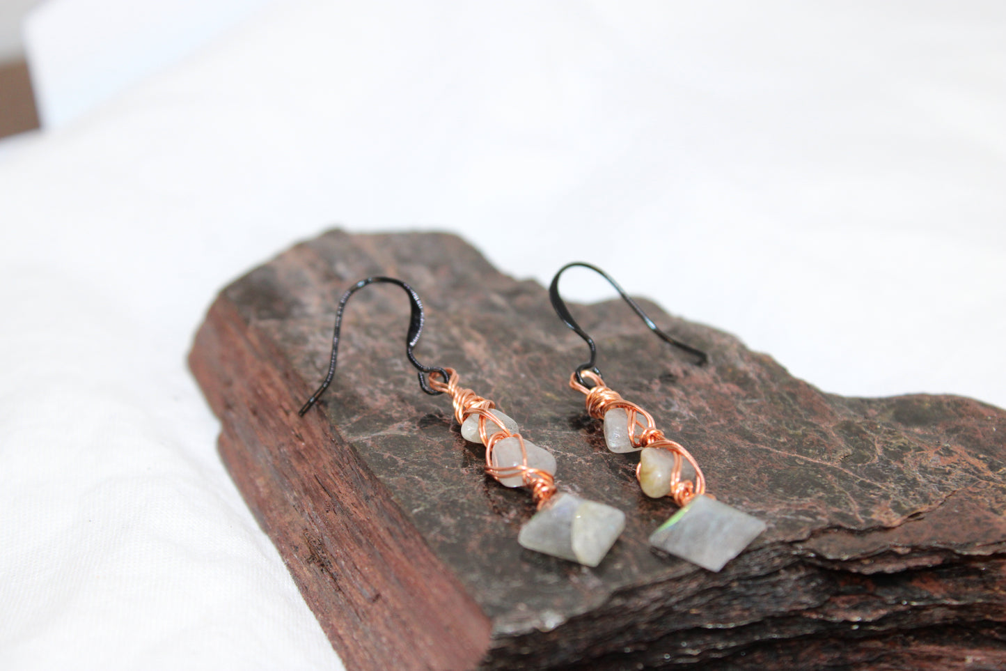 Copper Labradorite Earrings