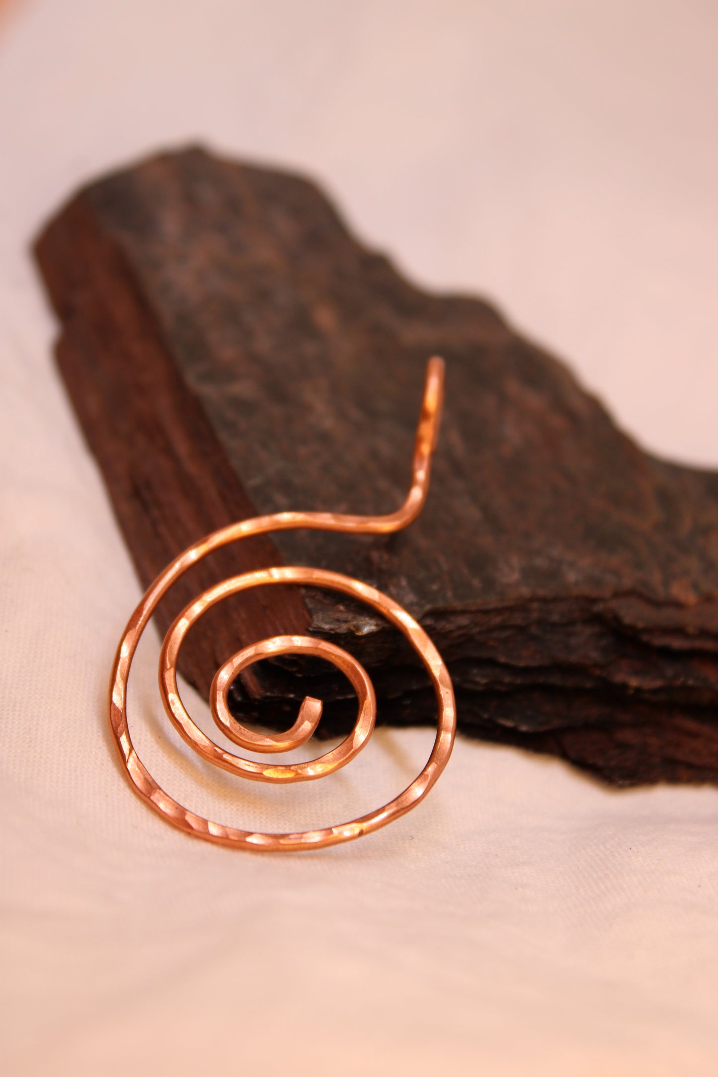 Hammered Copper Spiral Geometric Pendant Jewelry