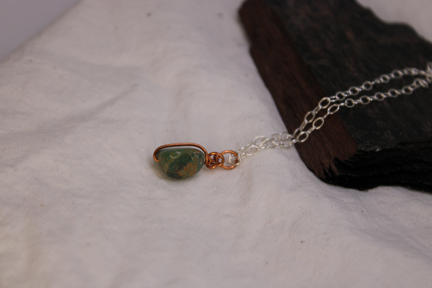 Sonoran Turquoise and Copper Minimalist Pendant Jewelry