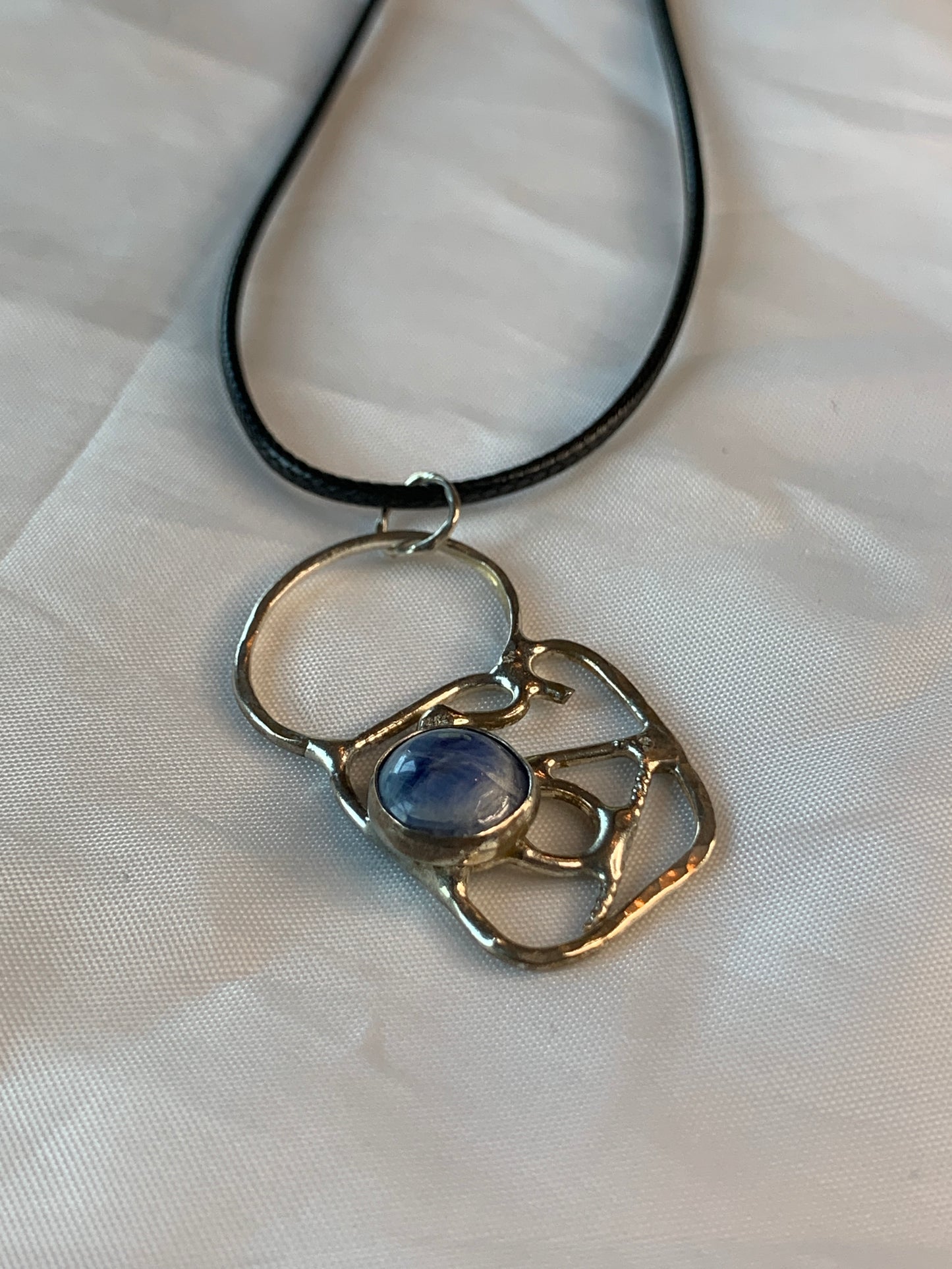 Sterling Silver And Blue Kyanite Necklace