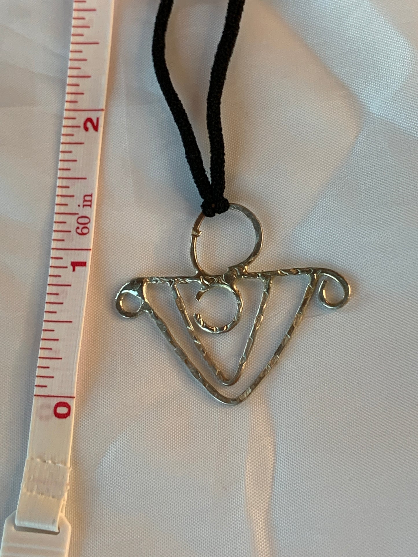 Large Sterling Silver Geometric Nordic Runic Pendant