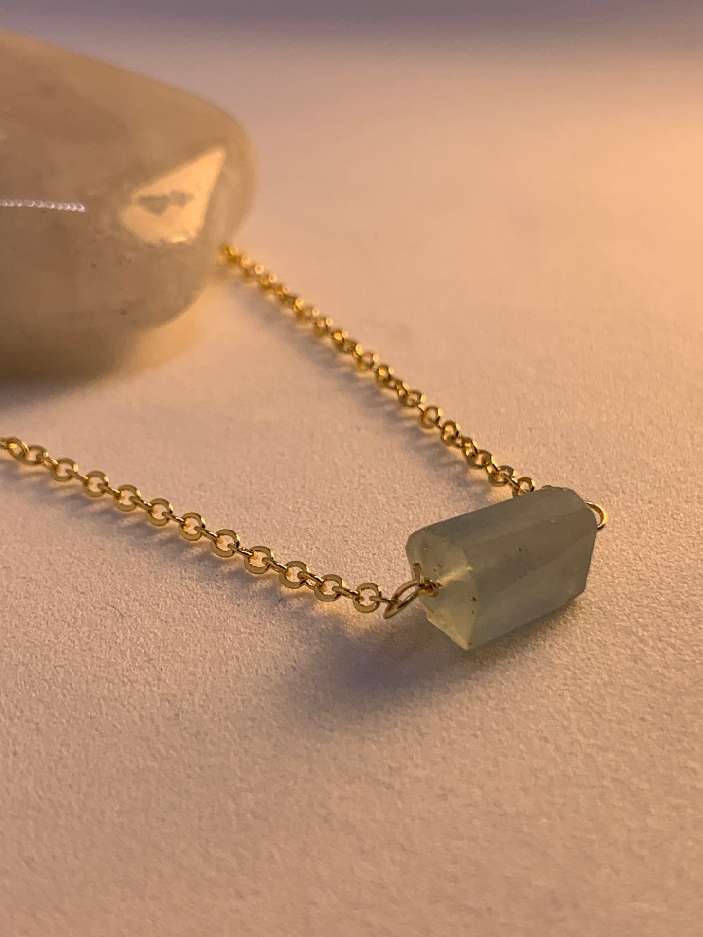Delicate Minimalist Raw Celestite Necklace