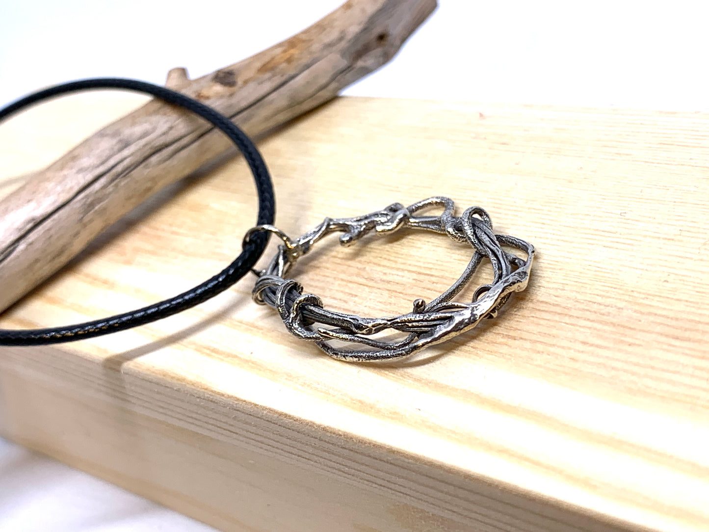 Fused Sterling Silver Necklace Circle Spiral Geometric Design